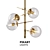 LV Luxury Brass and Glass Chandelier 3D model small image 1