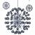 Blue Murano Sputnik Chandelier | Modern Hollywood Regency 3D model small image 3