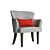 Cozy Home Chair: Textile & Leather Blend 3D model small image 1