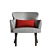 Cozy Home Chair: Textile & Leather Blend 3D model small image 2