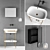 Modern Ribbon Bathroom Set 3D model small image 1