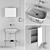 Modern Ribbon Bathroom Set 3D model small image 2