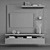 Modern TV Stand Set 3D model small image 3