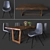 Sleek Faux Leather Dining Ensemble 3D model small image 1