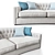 Grace Textile Sofa 3D model small image 2