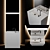 Complete Bathroom Set with Mirror, Faucet, Wall Sconce, Vanity and Customizable Sink Drawers 3D model small image 1
