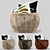 Breezy Bliss:  Pillow Set with Basket 3D model small image 1