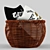 Breezy Bliss:  Pillow Set with Basket 3D model small image 3