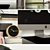 Modern Workstation Set: Desk, Chair, Clock, Lamp, Speaker 3D model small image 2