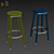 Nevada Solid Wood Bar Stool 3D model small image 3