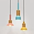 Modern Metal and Wood Hanging Pendant Light 3D model small image 1