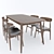 Modern Upholstered Dining Set 3D model small image 1