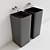 Sleek Monowash Basin 3D model small image 1