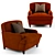 Elegant Tosconova Clayton Armchair 3D model small image 1