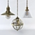 Antique Brass Pendant Lighting Set 3D model small image 1