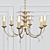 Vintage Boulanger Brass Chandelier 3D model small image 1