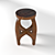 Elegant Wooden Stool Chair 3D model small image 1