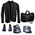 Stylish Men's Leather Collection 3D model small image 1