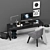 Minimalistic Office Setup: Fulton Desk, Russell Lounge Chair, iMac & Beats Headphone 3D model small image 1