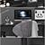 Minimalistic Office Setup: Fulton Desk, Russell Lounge Chair, iMac & Beats Headphone 3D model small image 2