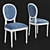 French-Style Dining Chair Set 3D model small image 1
