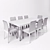 Elegant Voga Bello Dining Set 3D model small image 3