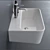 Elegant Meg11 Wall-mounted Ceramic Washbasins 3D model small image 2