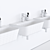 Elegant Meg11 Wall-mounted Ceramic Washbasins 3D model small image 3