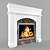 Elegant Marble Fireplace Portal 3D model small image 2