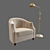 Elegant Seams Chair and Lamp 3D model small image 1