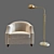 Elegant Seams Chair and Lamp 3D model small image 2