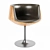 Retro Walnut Swivel Armchair: Urban Lounge Style 3D model small image 1