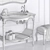 Silvano Grifoni Bathroom Set: Elegant Italian Pieces 3D model small image 3