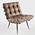 Elegant Professore Oak & Leather Armchair 3D model small image 1