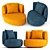 Elegant Audrey Swivel Armchair 3D model small image 1