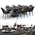 Elegant Baker Liquid & Cane Dining Set 3D model small image 1