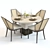 Baker Solid & Cane Dining Set 3D model small image 3