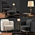 Sleek Minotti Tape Armchairs 3D model small image 1