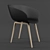 Modern Arm Chair: PP Plastic + Beechwood 3D model small image 1