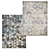 Faded Triangle Blue Digital Print Rug 3D model small image 1