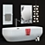 Modern Bathroom Collection: Ago Tub, Bitbarra Heated Towel Rail, Collage Mirror 3D model small image 1