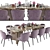 Minotti Aston & Luo Dining Chair Set: Stylish & Elegant Furniture 3D model small image 1