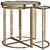 Gilded Harmony Side Table Set 3D model small image 1