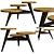 Modern Wood Metal Coffee Table 3D model small image 1