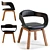Stylish Walnut Armchair with Armrests 3D model small image 1