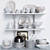 Elegant Essentials: Dish Set with Service, Cup, Tray, and Plate 3D model small image 1