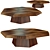 Elegant Yukas Wood Coffee Table 3D model small image 1