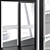 Elegant Silver Glass Doors 3D model small image 1