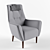 Elegant Grey Serena Armchair 3D model small image 1