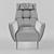 Elegant Grey Serena Armchair 3D model small image 3